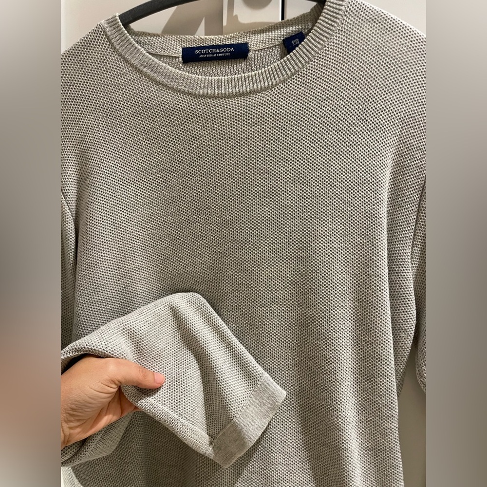 Scotch & Soda Light Gray Textured Crewneck Sweater - Picture 4 of 5